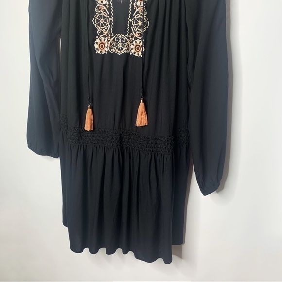 NWT Sanctuary Dress Black Freya Smocked long sleeve bohemian casual  Small - Picture 9 of 16